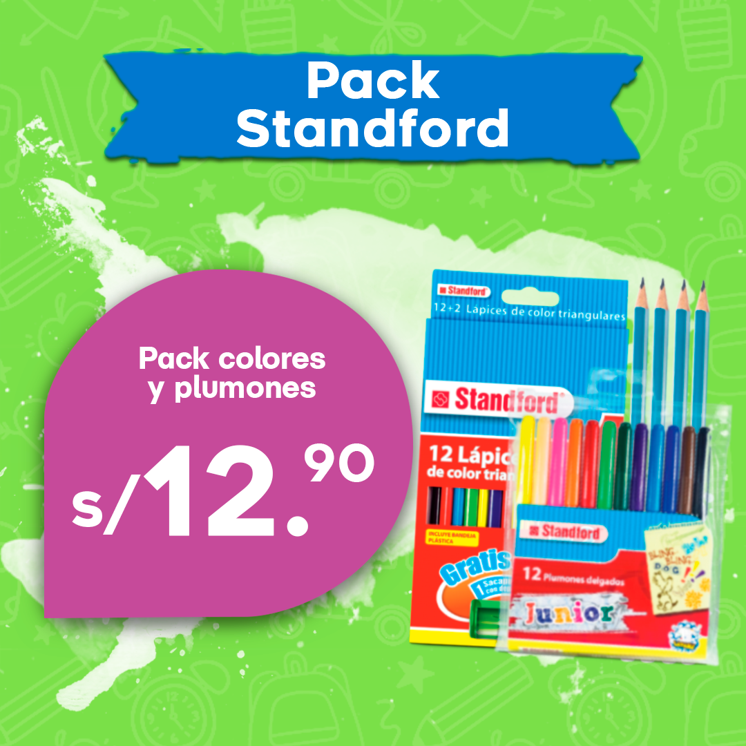 Utilex - PACK STANDFORD: S/. 12.90 Contiene: COLORES STDF TRIANGX12 ...