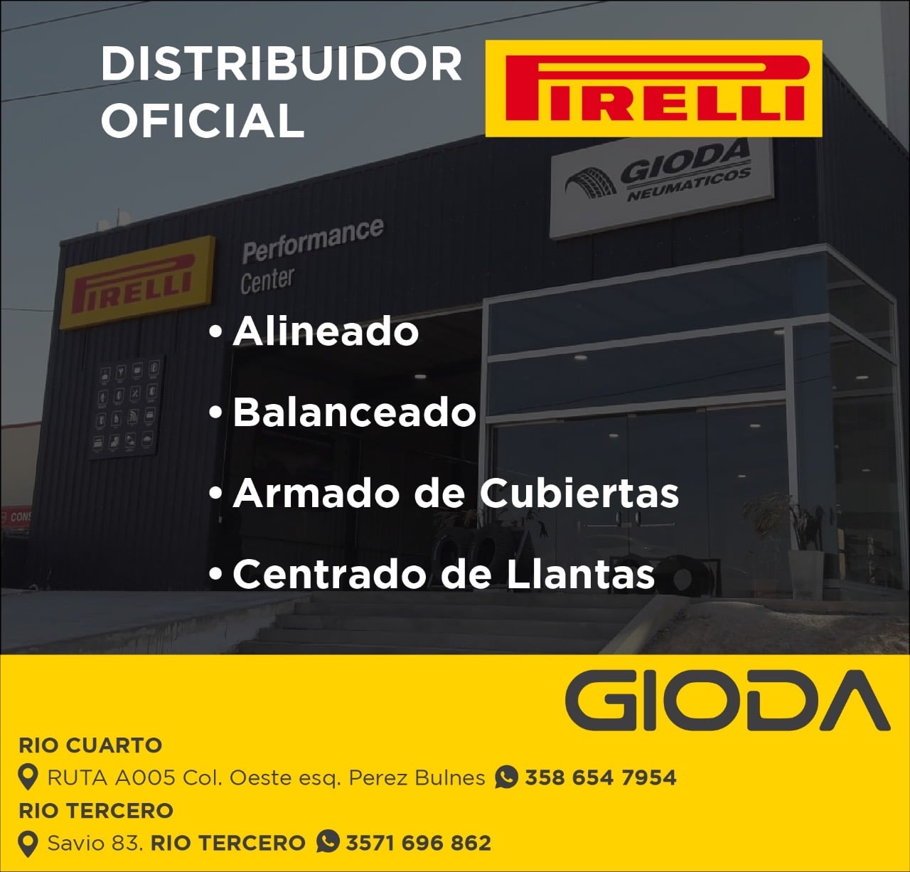 Gioda Neumáticos - Somos Distribuidor Oficial PIRELLI. 👉 ALINEADO Y ...