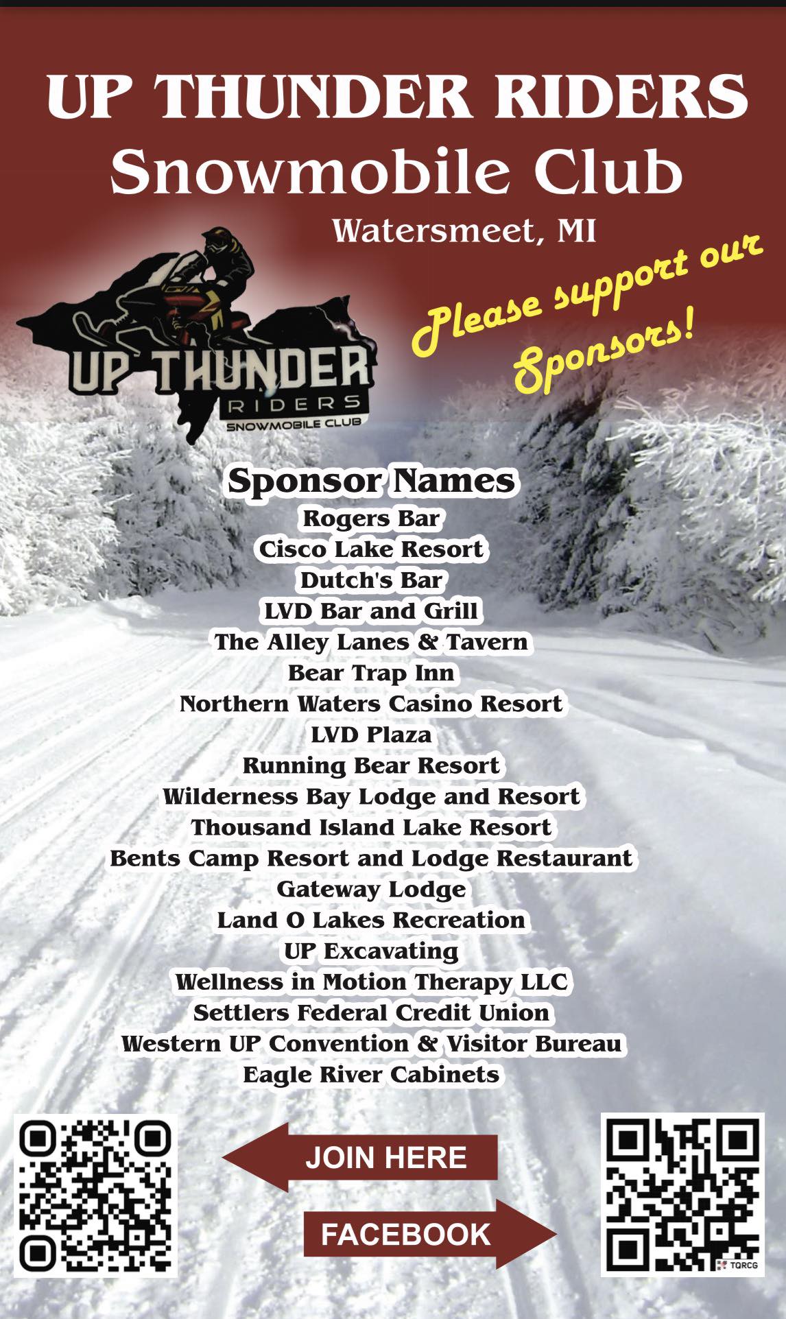 U.P. - Thank you to all the local sponsors who signed up early. You ...