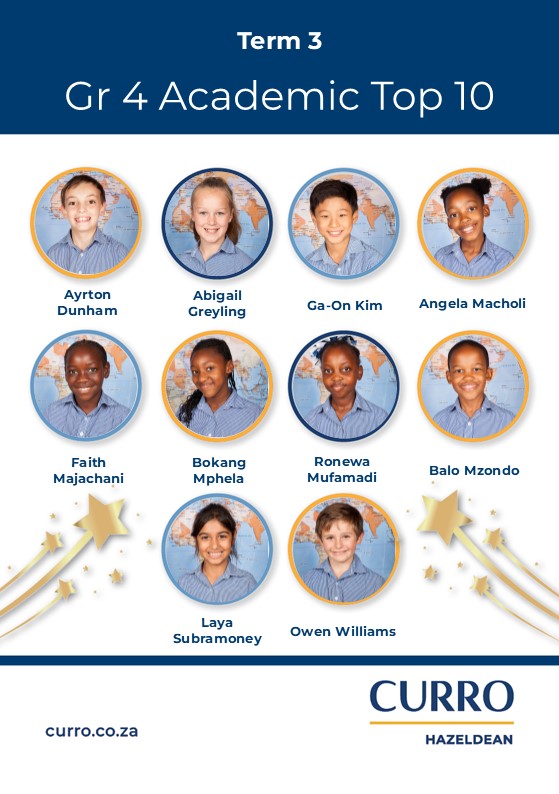 Curro Hazeldean - Congratulations to our Top 10 learners... | Facebook