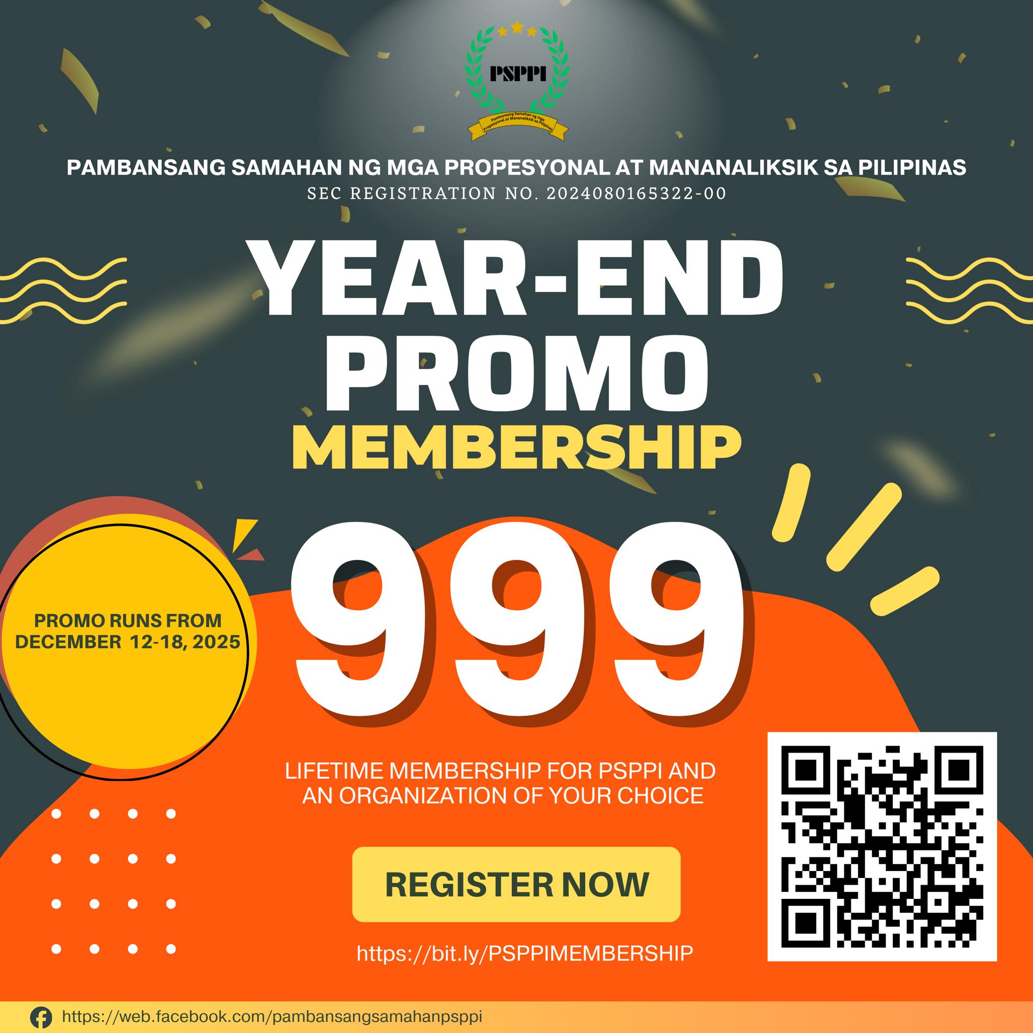 PSPPI YEAR-END MEMBERSHIP PROMO PLUS 1 only on December 12–18, 2025 🎉 ...
