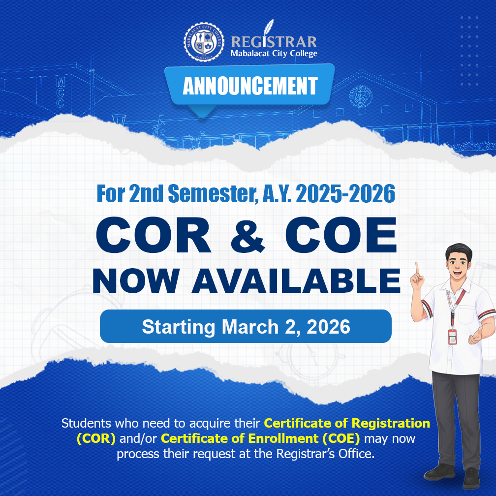📢 𝐀𝐍𝐍𝐎𝐔𝐍𝐂𝐄𝐌𝐄𝐍𝐓 𝐍𝐞𝐞𝐝... - Mabalacat City College Registrar | Facebook