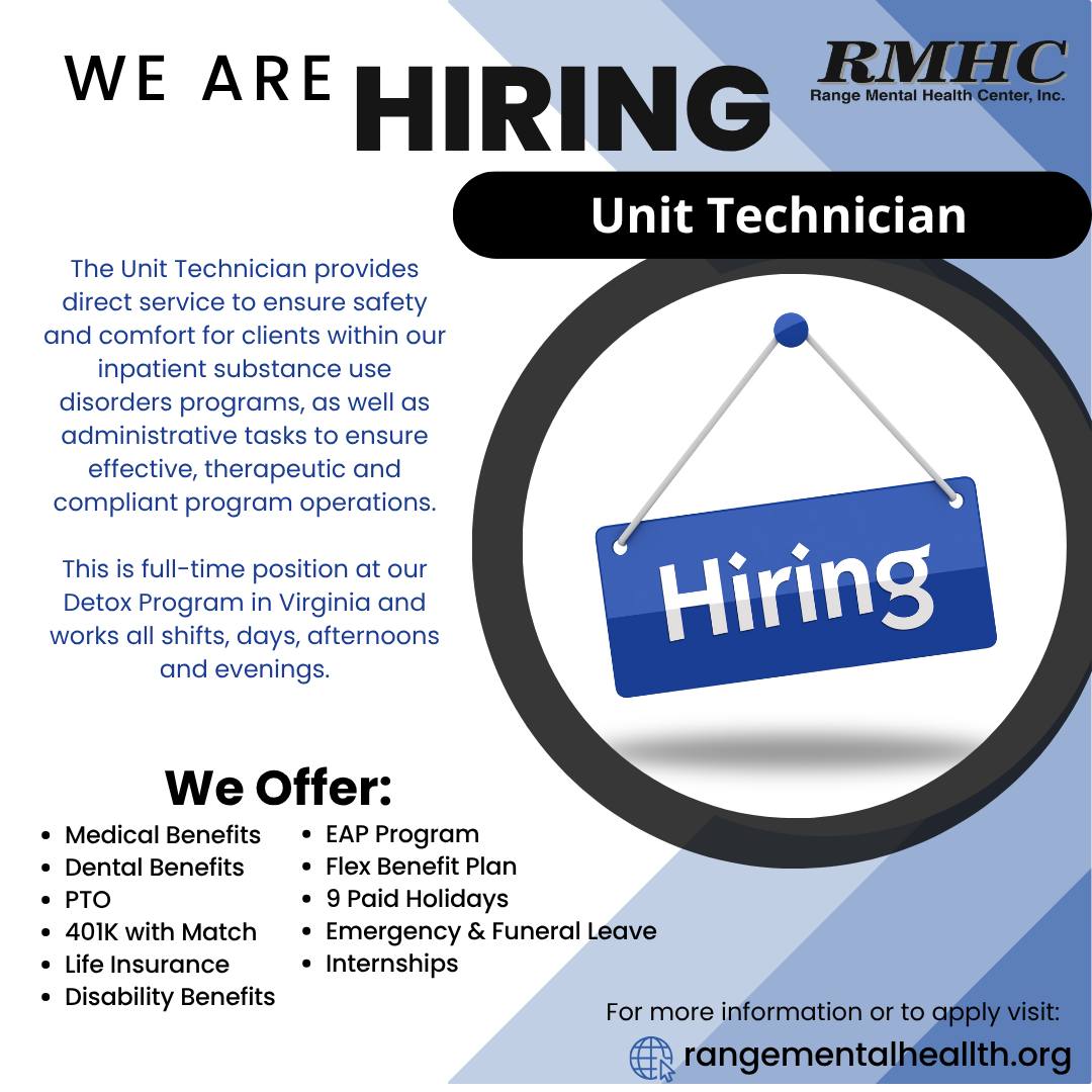 🌟 Now Hiring: Unit Technician... - Range Mental Health Center | Facebook