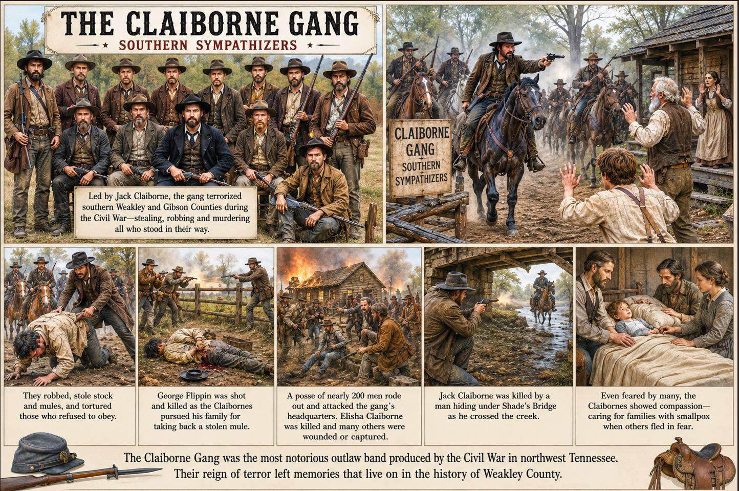 Tennessee - 1861-1865:The Claiborne Gang: Terror Along the Weakley 