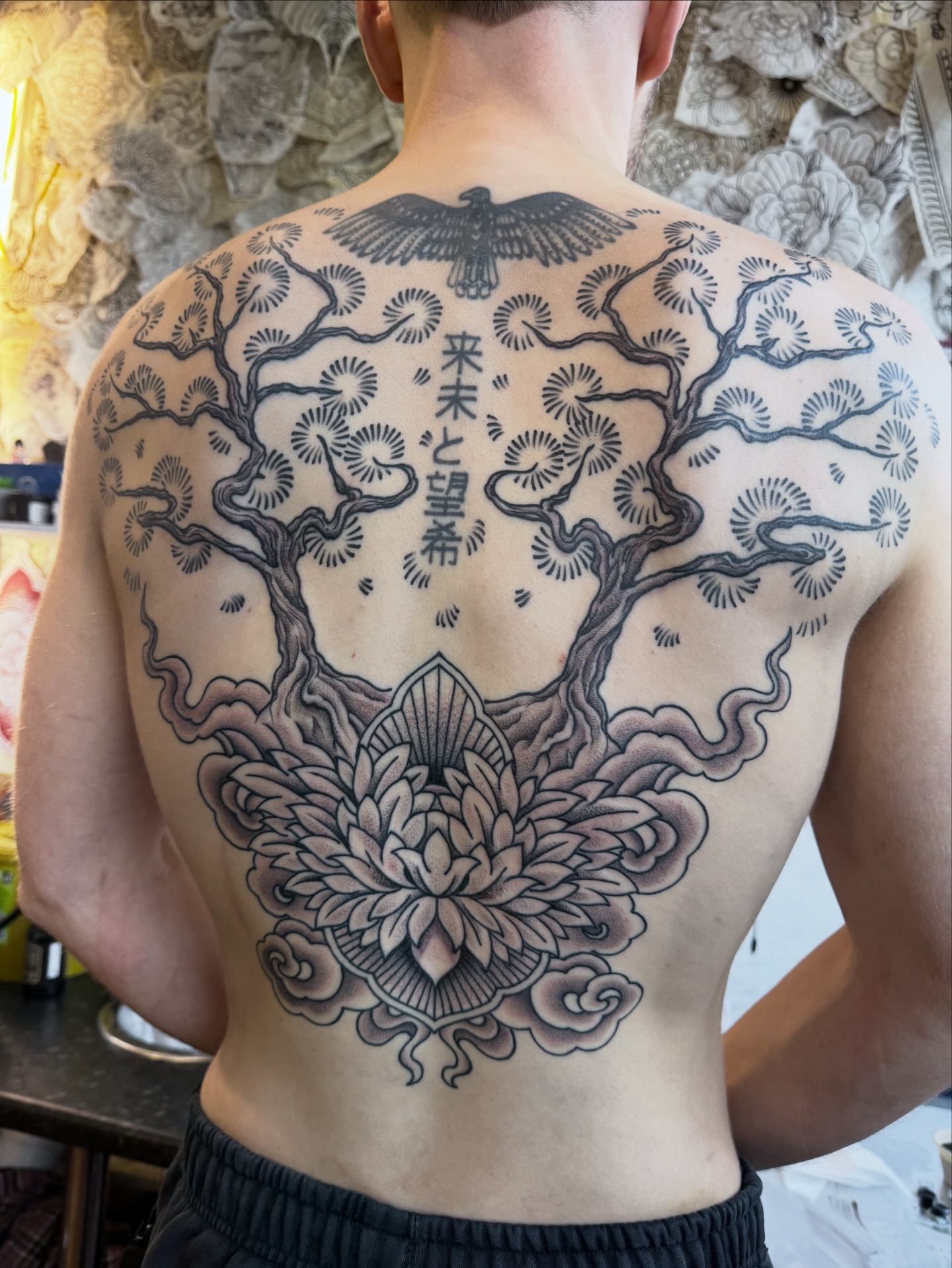 Living - Bonsai tree back piece that @stirling.tattoo has been working ...
