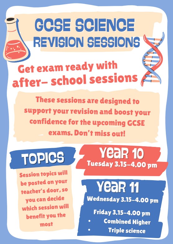 🧪 GCSE Science Revision Sessions –... - St Augustine Academy | Facebook