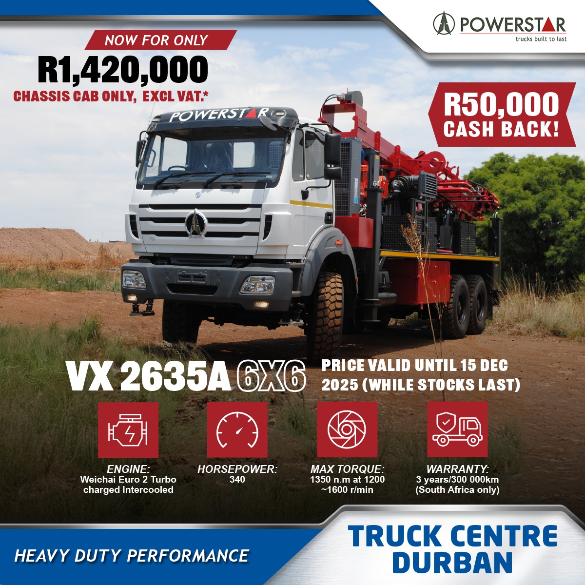 Truck - LIMITED-TIME SALE – Powerstar VX 2635A 6x6 | Now R1,420,000 ...