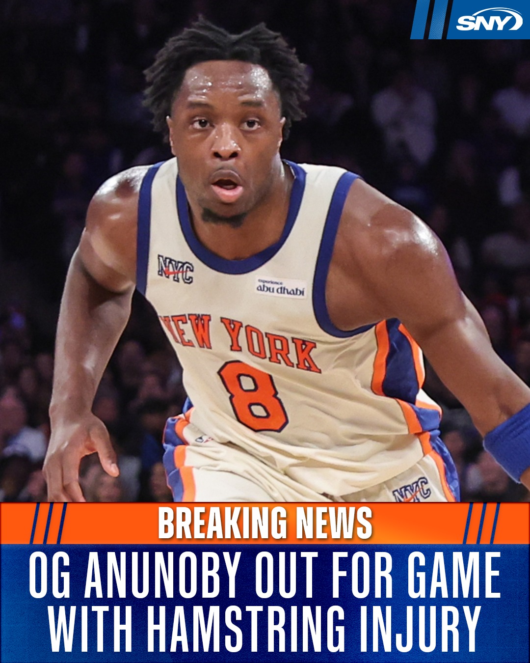 SNY - The Knicks announce OG Anunoby is out for the... | Facebook