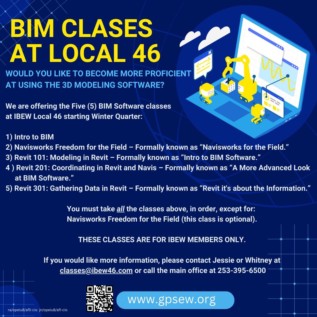 IBEW - 📢 BIM Classes at Local 46 📢 Ready to take your 3D modeling ...
