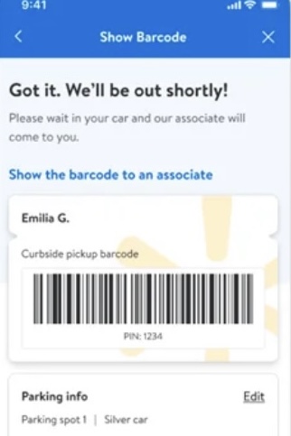 Walmart - On upcoming and future pickup orders, an associate will need ...