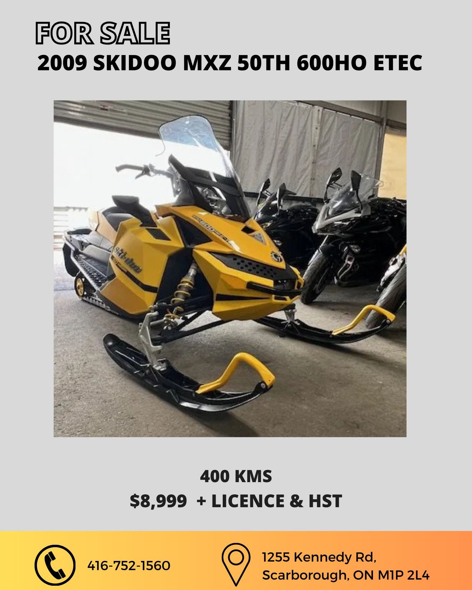 2009 Skidoo MXZ 600 50th anniversary snowmobile for sale
