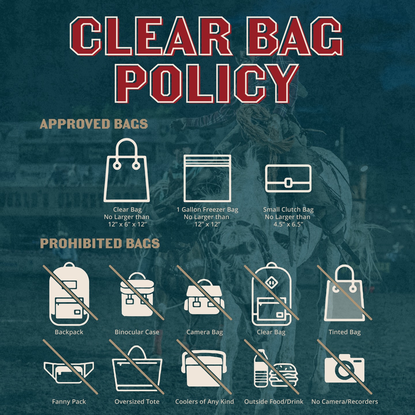KNOW BEFORE YOU GO‼️ Prescott Frontier Days, Inc® has implemented