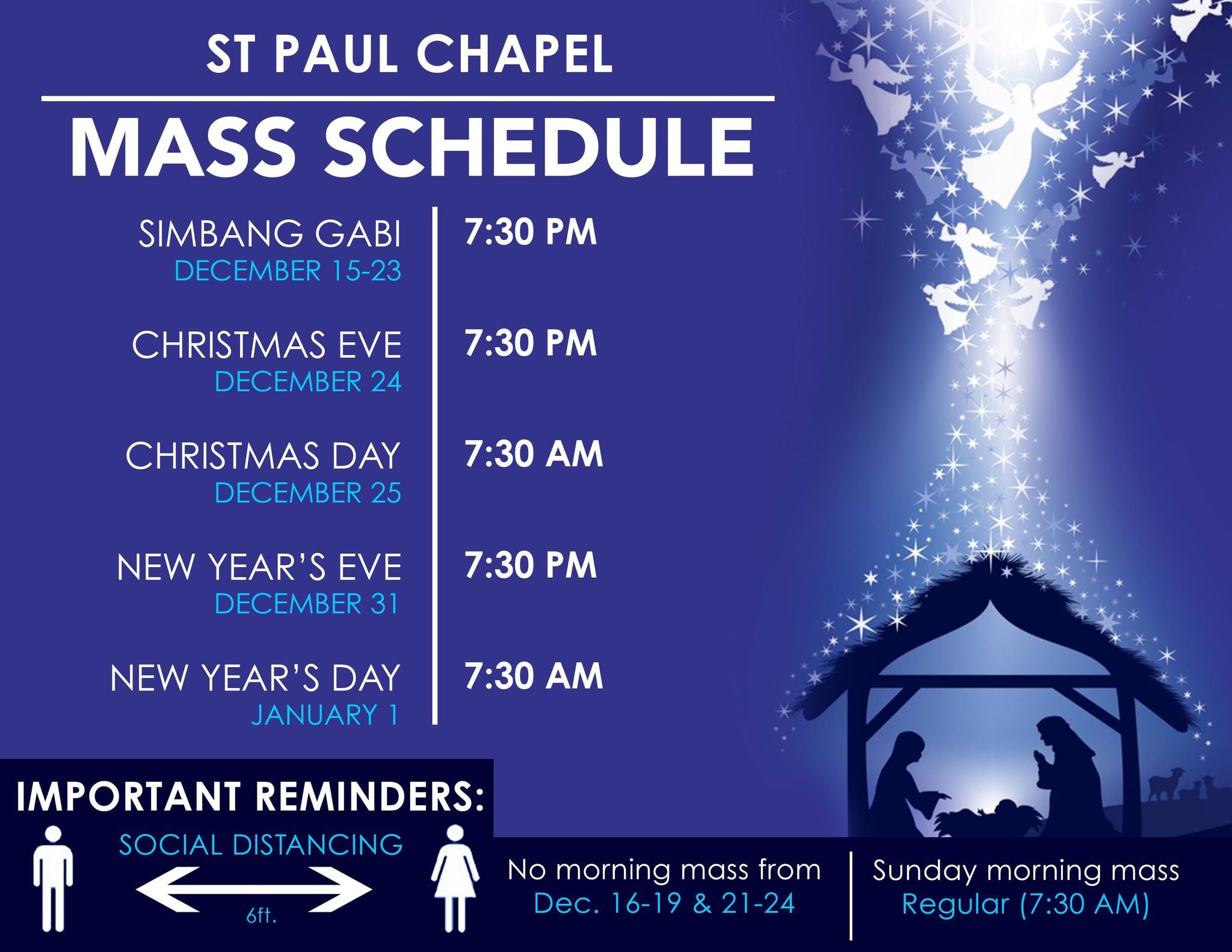 Society of St. Paul-Pampanga - St. Paul Chapel Mass Schedules: Simbang ...