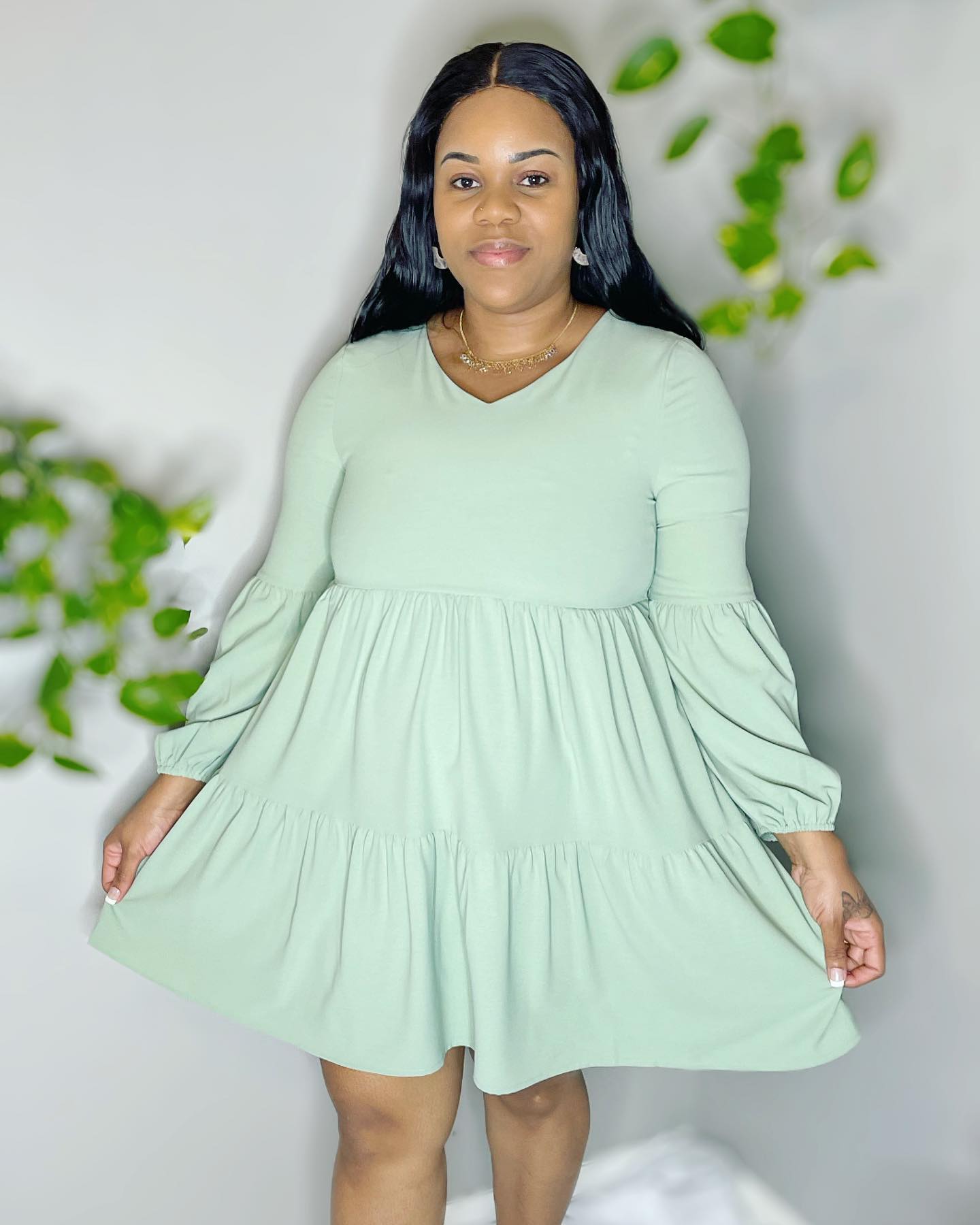 earth green color dress Where to wear sage on Day Back Lace Up