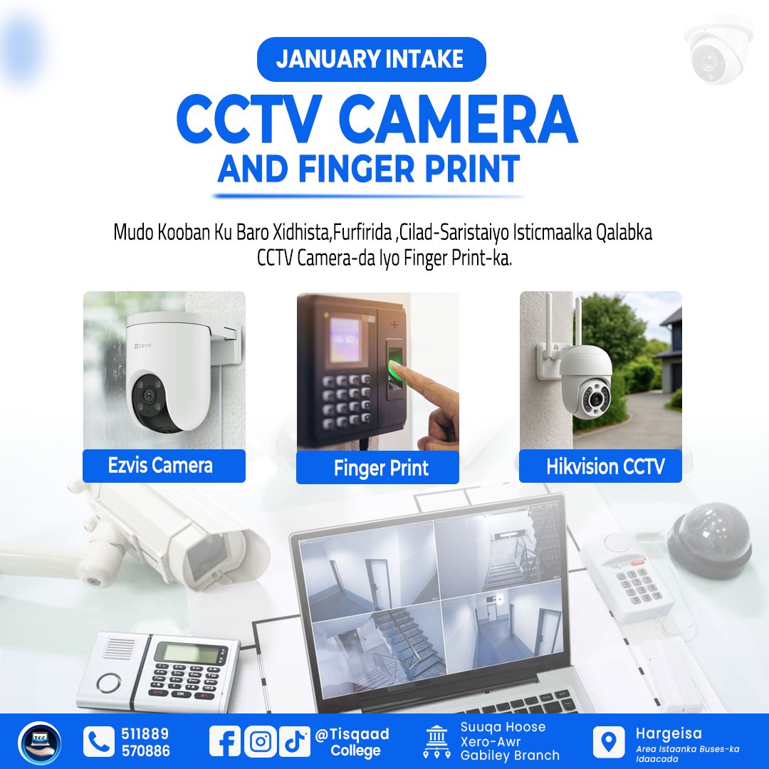 Tisqaad - ⏰#January2026 🔥CCTV CAMERA TRAINING & FINGER PRINT 🔥 #Tisqaad ...