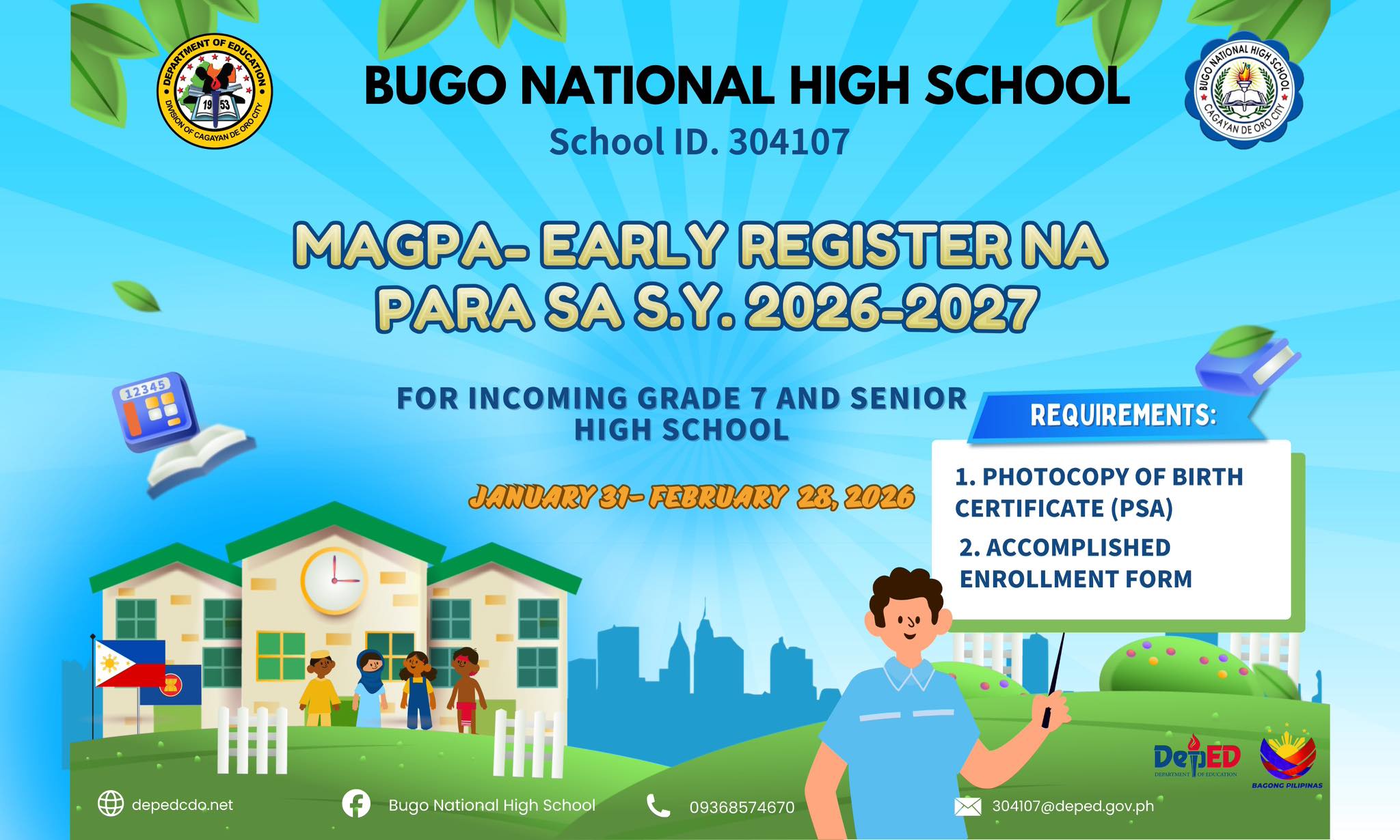MAGPA EARLY REGISTER NA! 📣 📚... - Bugo National High School | Facebook