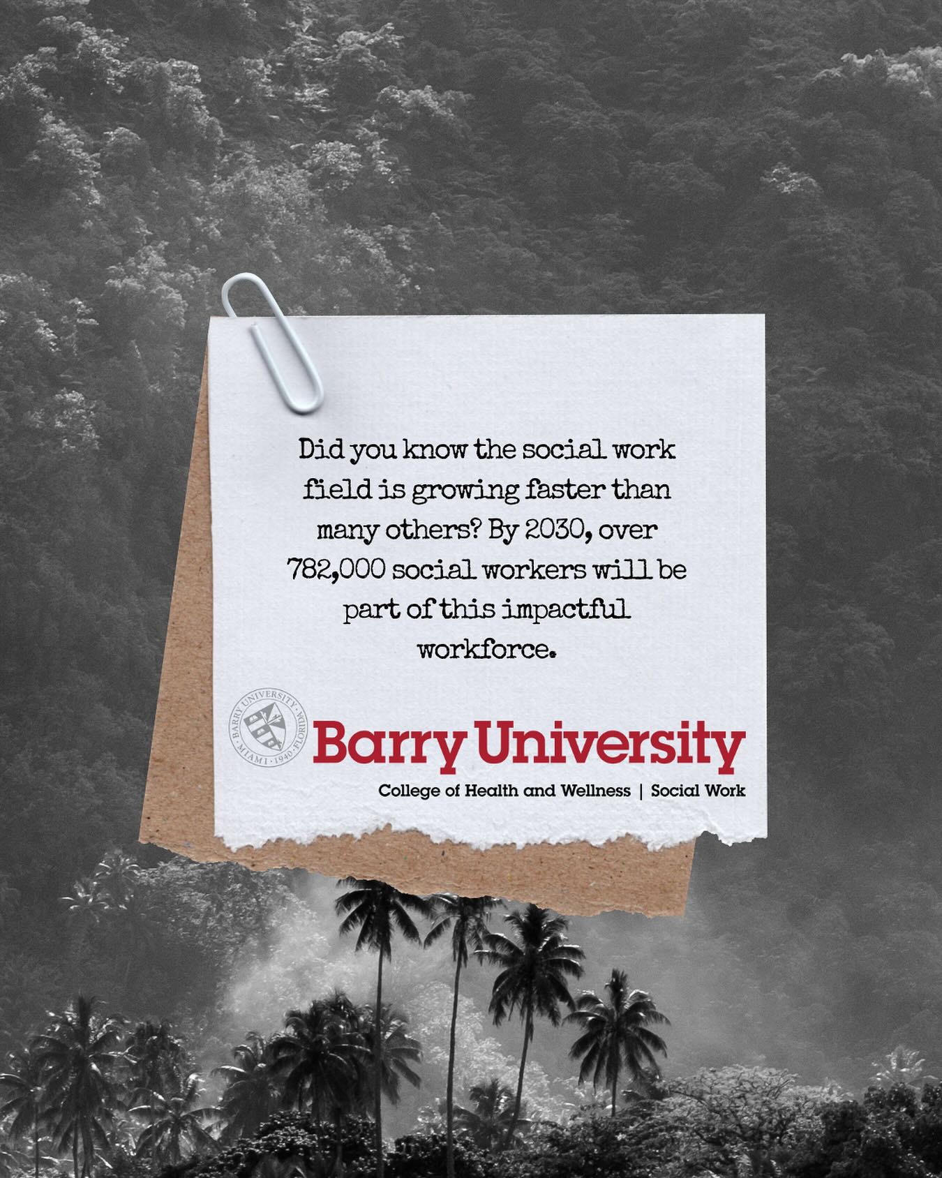 View of Barry - Did you know the field of social work is growing faster than ...