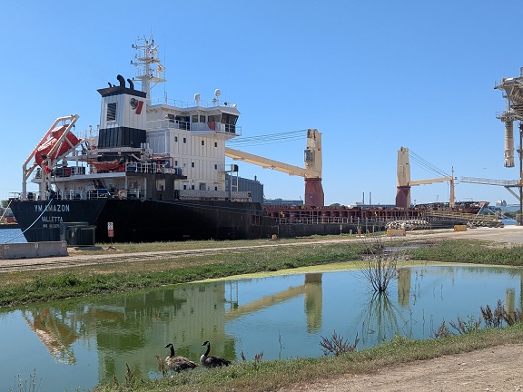 YM Amazon ship from Malta visits Milwaukee's Jones Island
