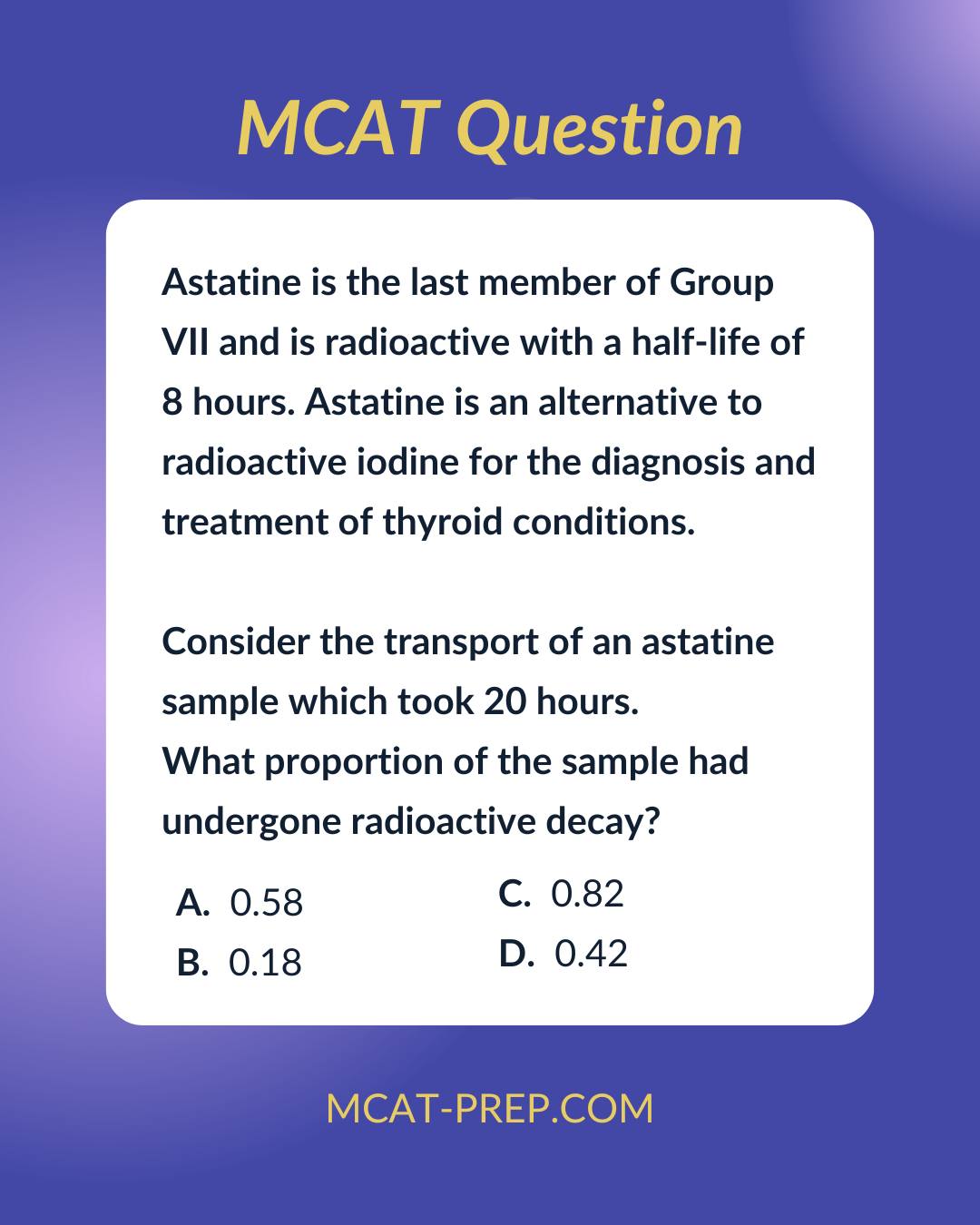 Gold - MCAT practice question! Leave your answer in the comments