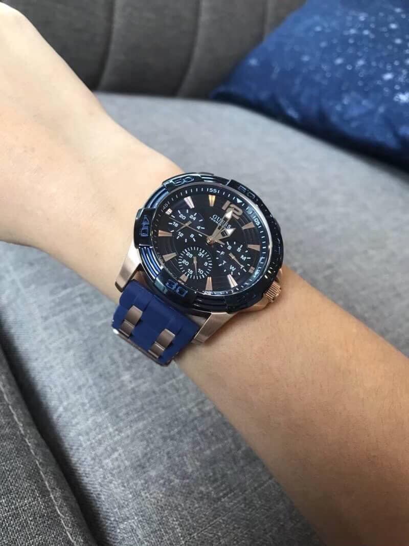 สวยมาก 💙 ⌚️ GUESS ของแท้ 💯 ...⭕️ หน้าปัด 43 mm #พร้อมส่งค่ะ 💥 รับประกัน ...