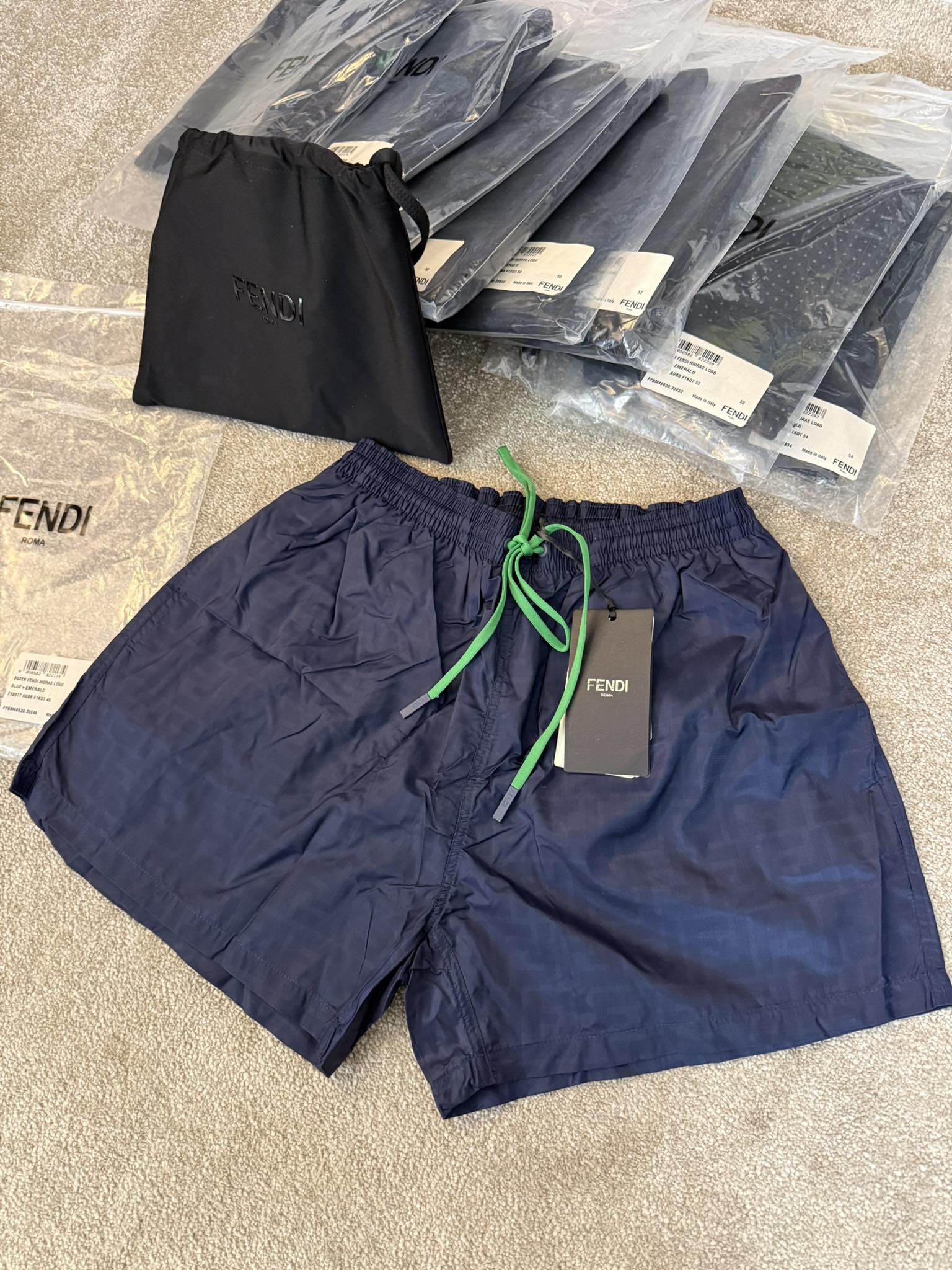 SGN - All sizes in the FENDI FF Water reactive swim shorts added