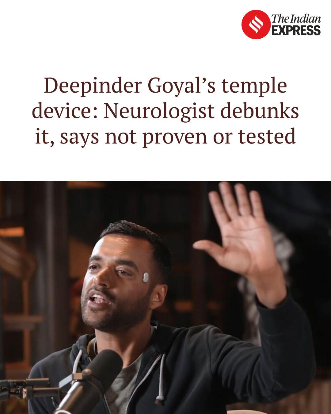 Indian Express - Deepinder Goyal’s temple device:... | Facebook