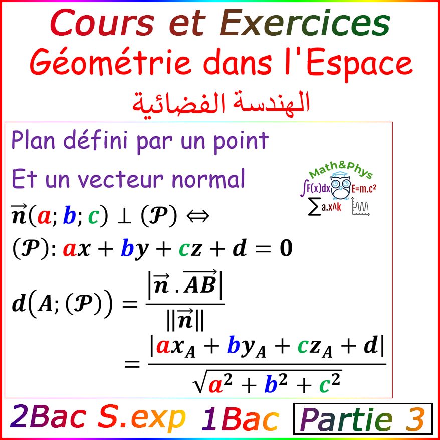 2 bac sm maths maroc | Résumé de cours : géométrie dans l'espace | Facebook