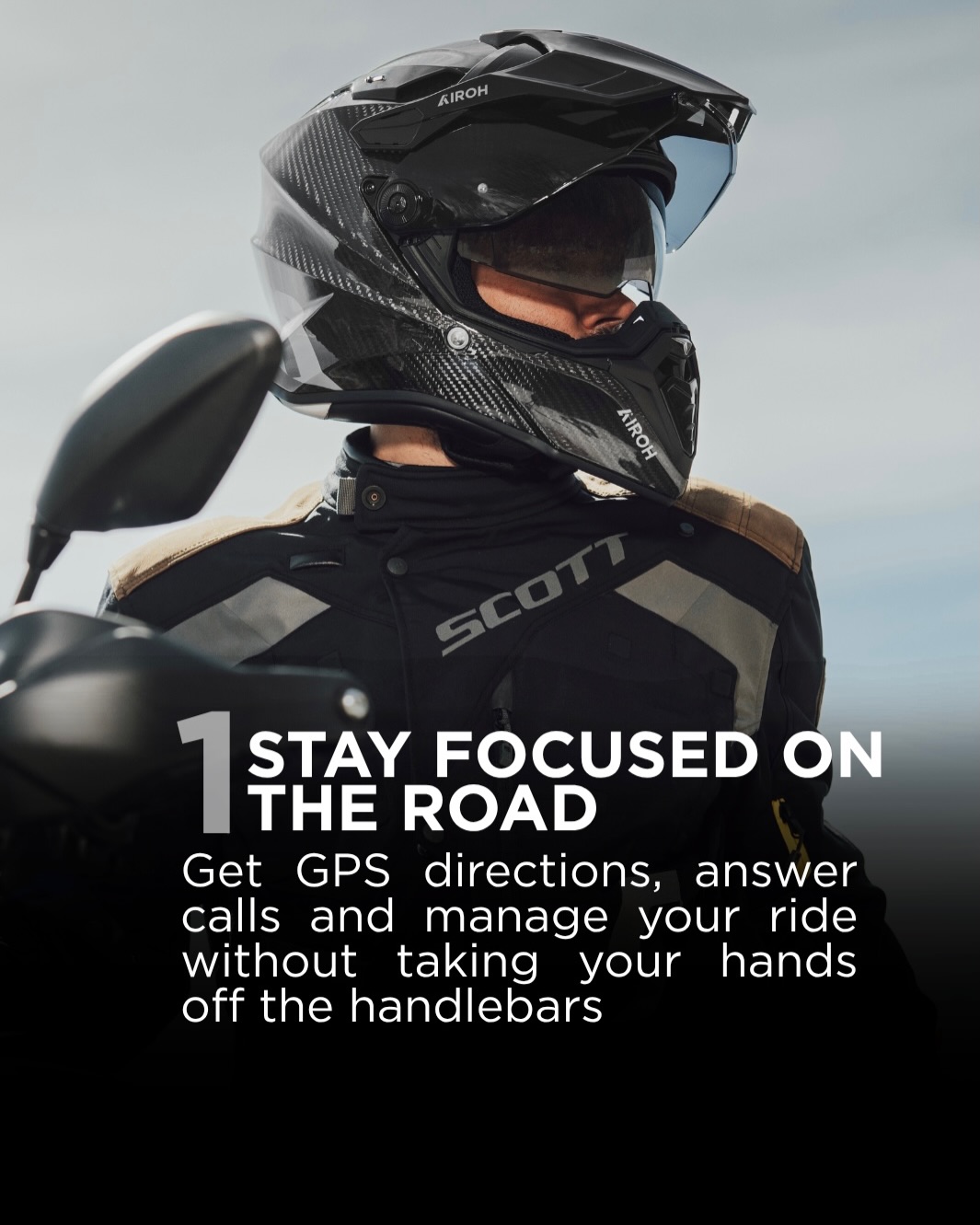 comunication while riding motorcycle helmet Sena Phantom - Matte Black Wave Intercom Compatible Benefits of Rider to Passenger