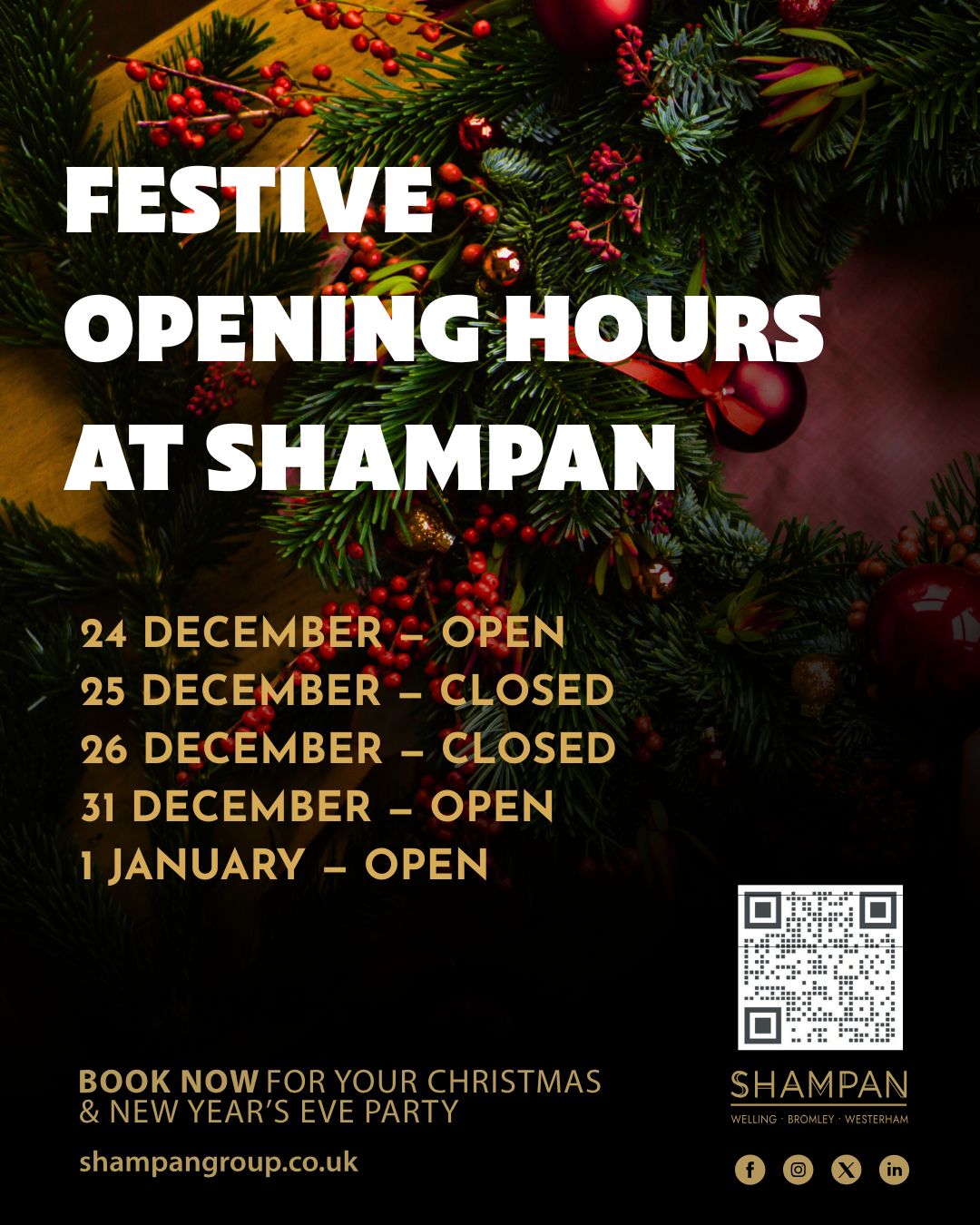 Shampan Group - 🎄 Shampan Festive Hours 🎄 Here’s a... | Facebook
