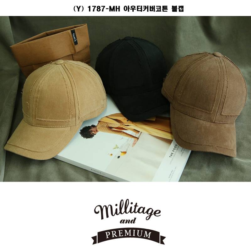 Millitage - 동일한 원단으로 챙과 머리부분에 패치식으로 같이 봉제한 빈티지한 예쁜 볼캡 입니다♡...