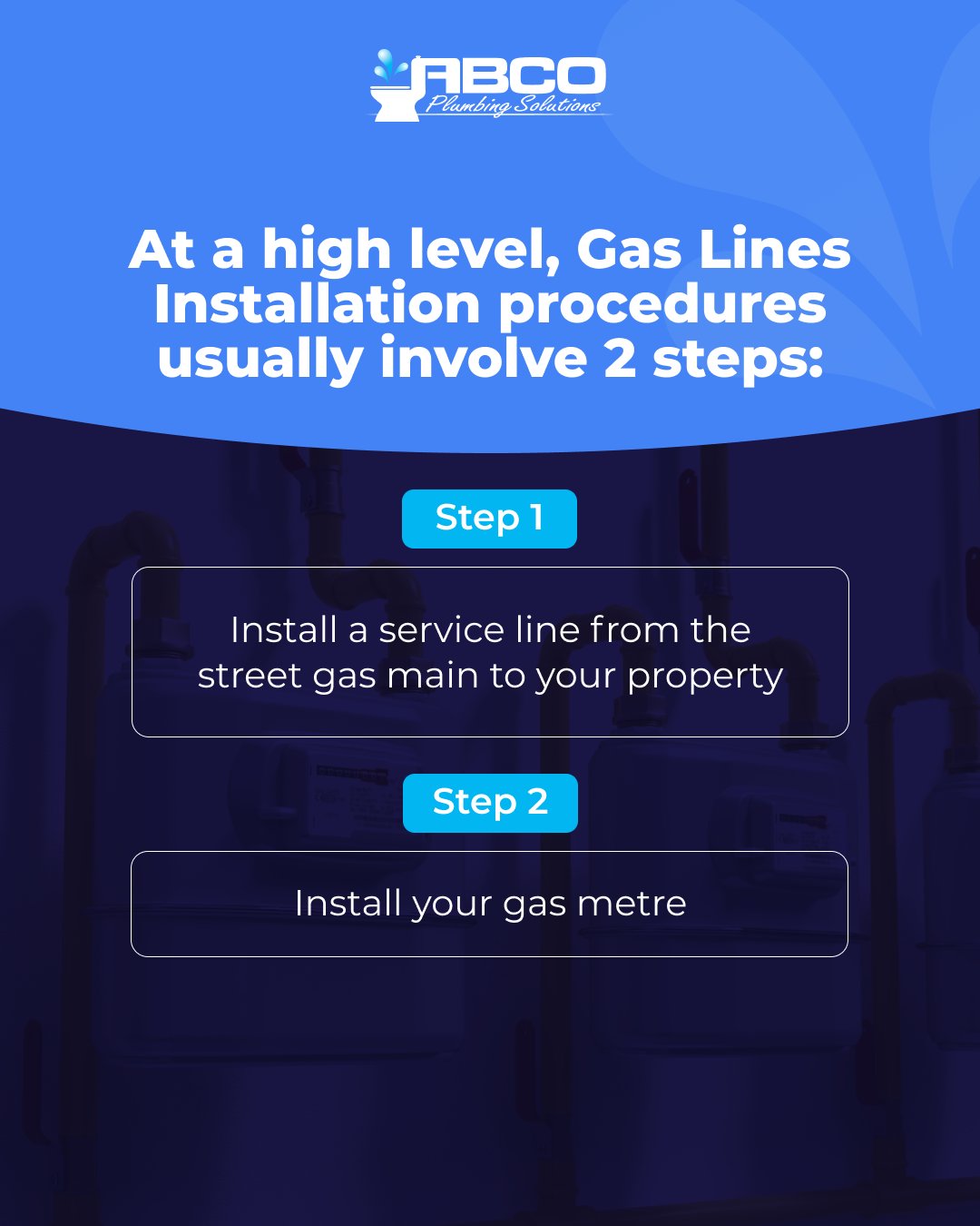 ABCO - Gas line installation made easy in two steps! 🛠️ Step 1: We ...