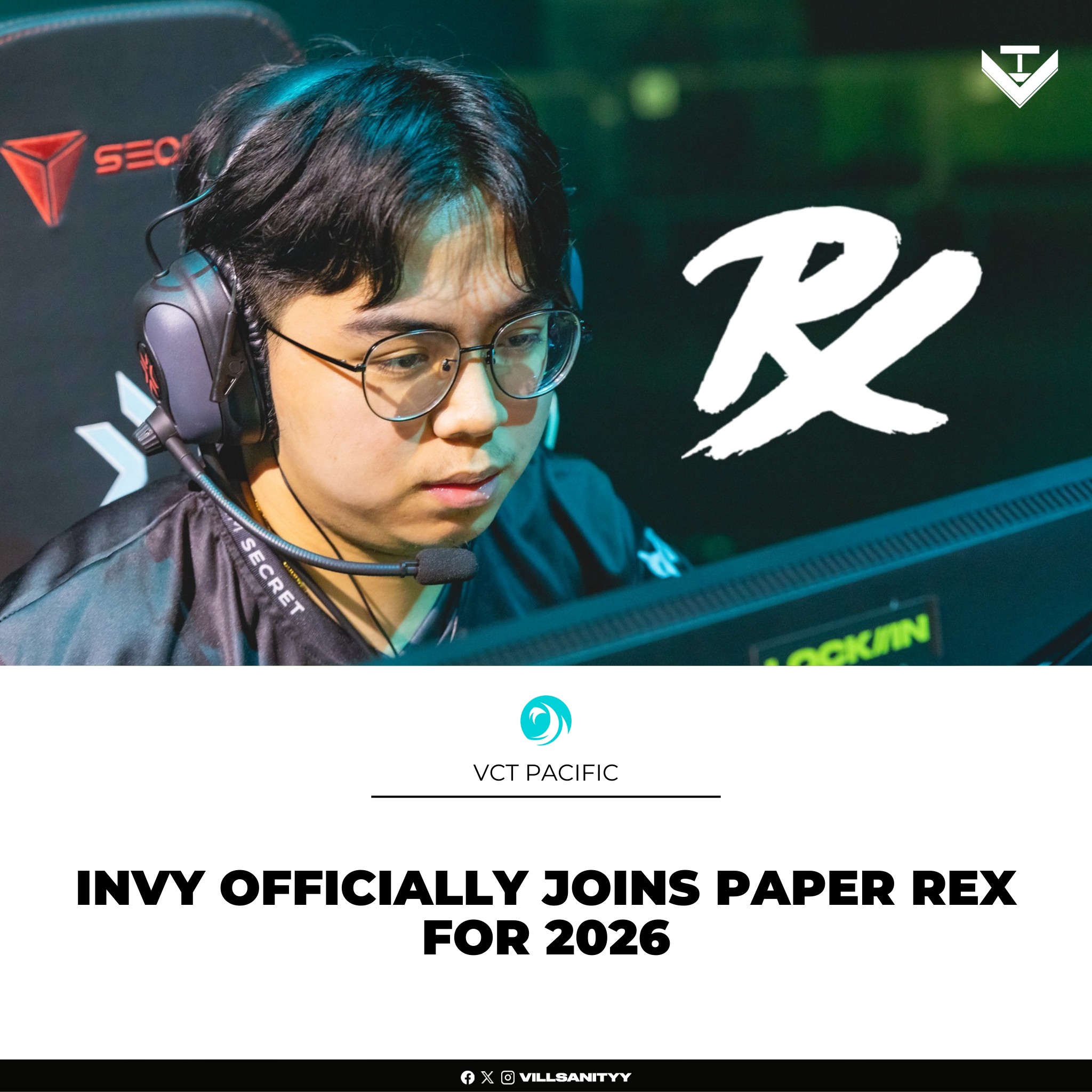 Vill - PRX INVY. Team Secret alumni, invy, officially... | Facebook