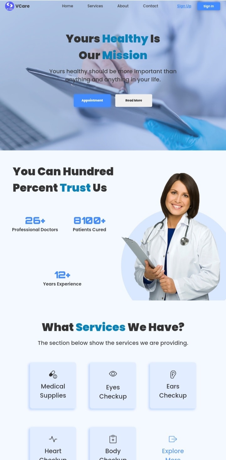 YX Tech - Medical Website Design by Mr.Code. Using HTML...