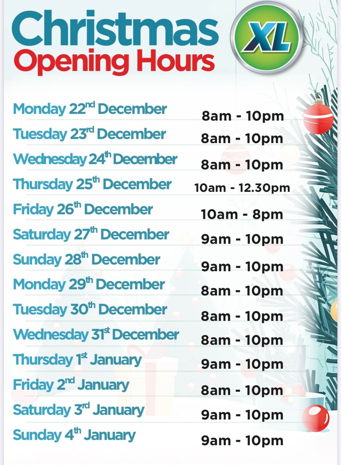 Donegal - XL Store, Drumrooske, Donegal Town Christmas Opening Hours ...