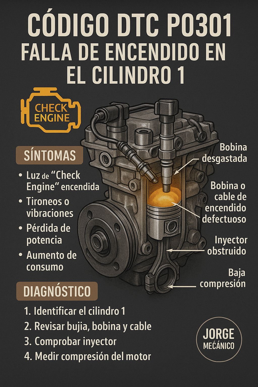Mecánica - ⚙️ Código DTC P0301 – Fallo de encendido en el cilindro 1 🔍 ...