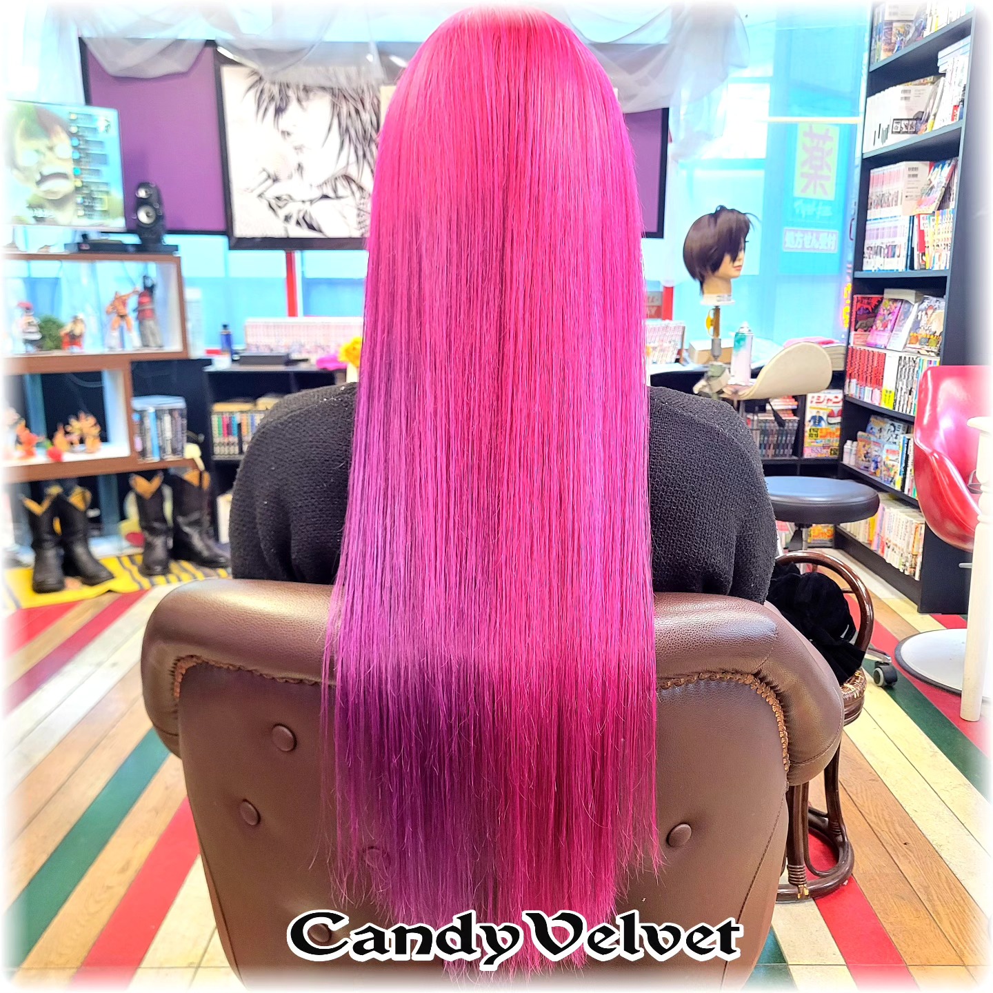 派手髪#ブリーチカラー#デザインカラー#ピンクヘアー#ツートンカラー
