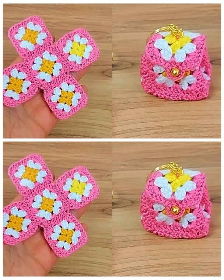 Crochet Mini Bag Keychain Tutorial