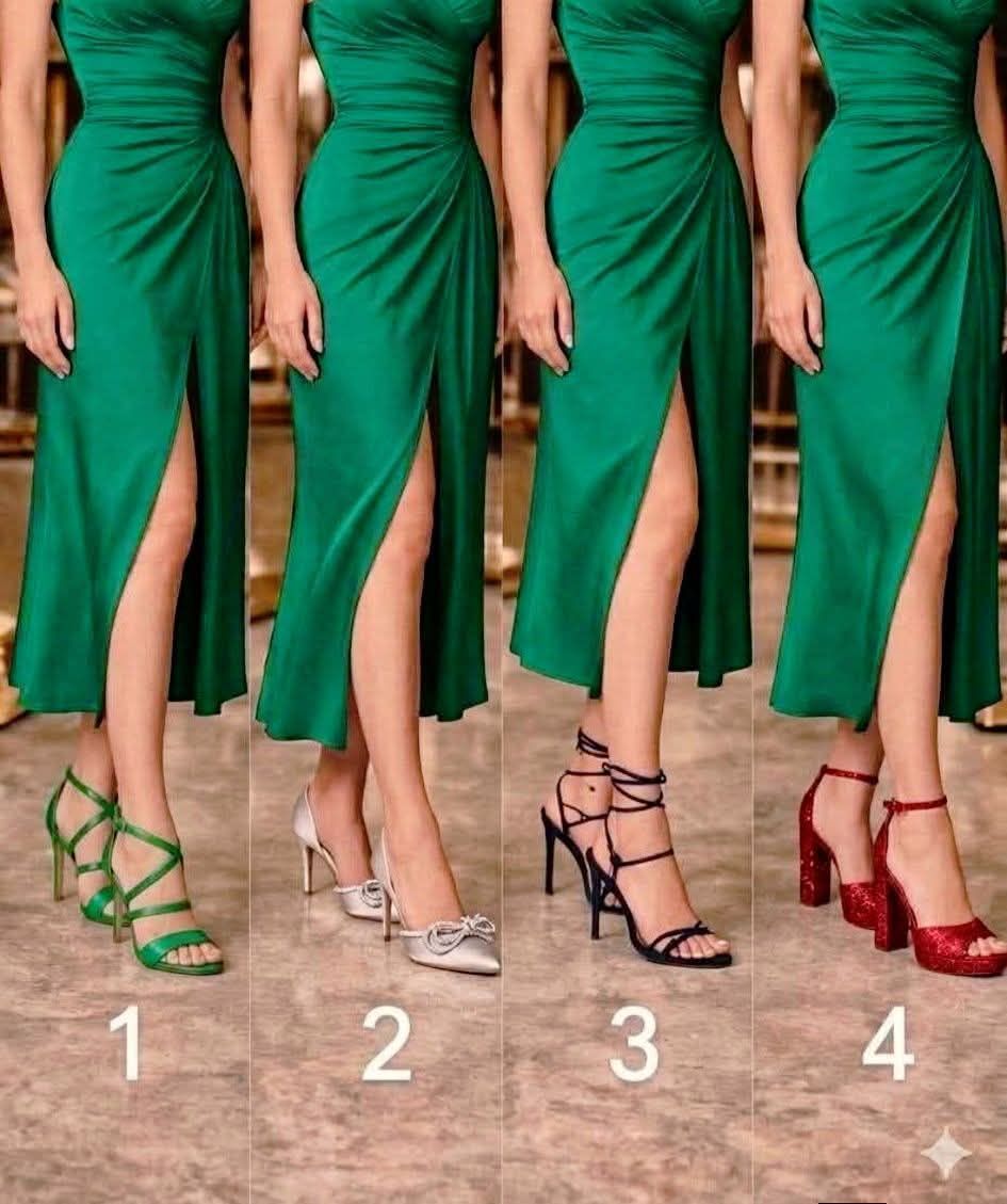 What about red shoes with a hunter green dress?
