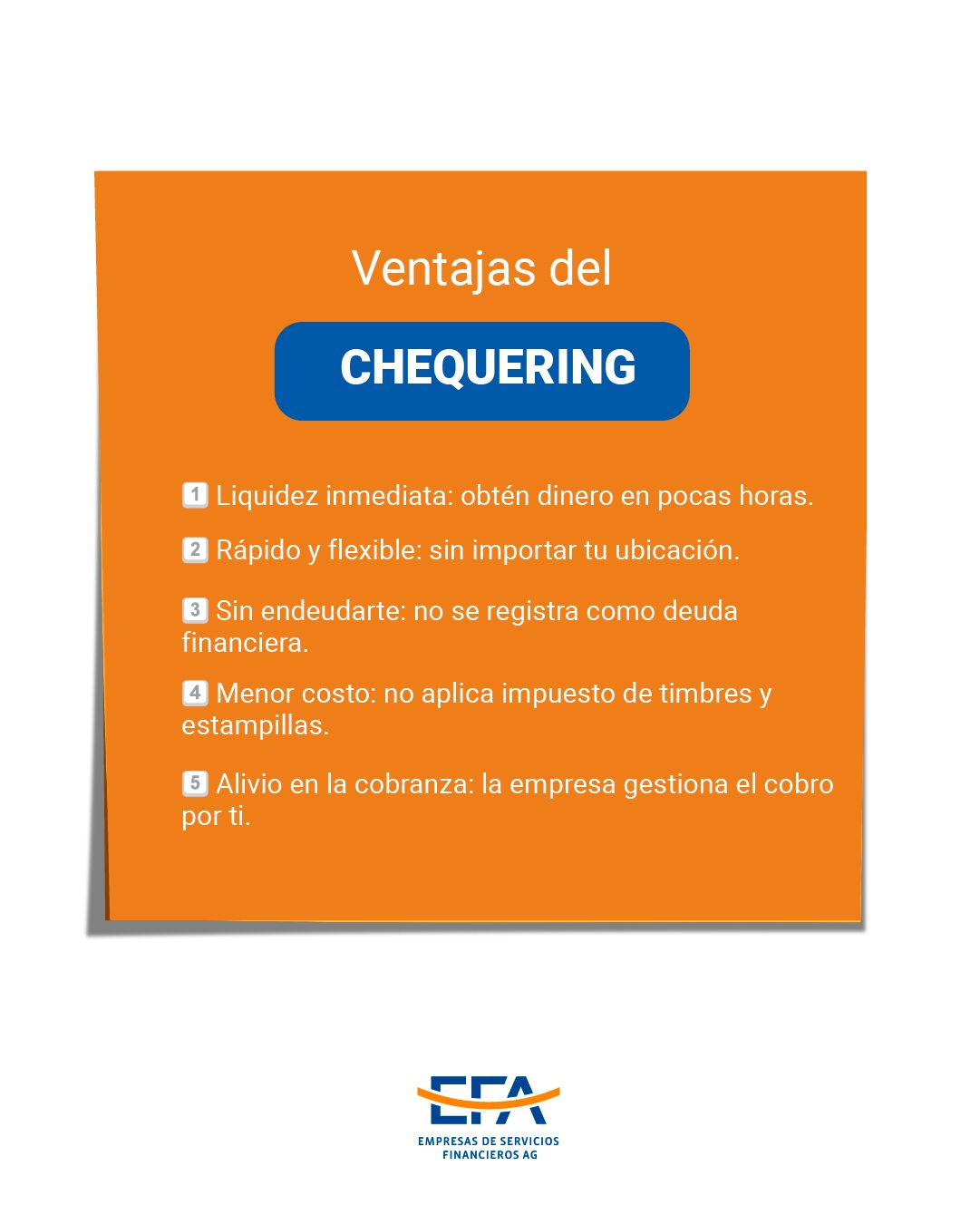 💰 Ventajas del Chequering... - EFA Servicios Financieros AG | Facebook