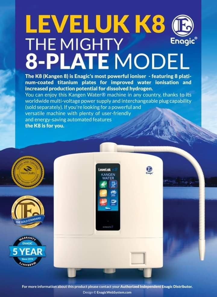 LeveLuk K8 The Mighty 8-Plate Model The Kangen 8 is Enagic's most