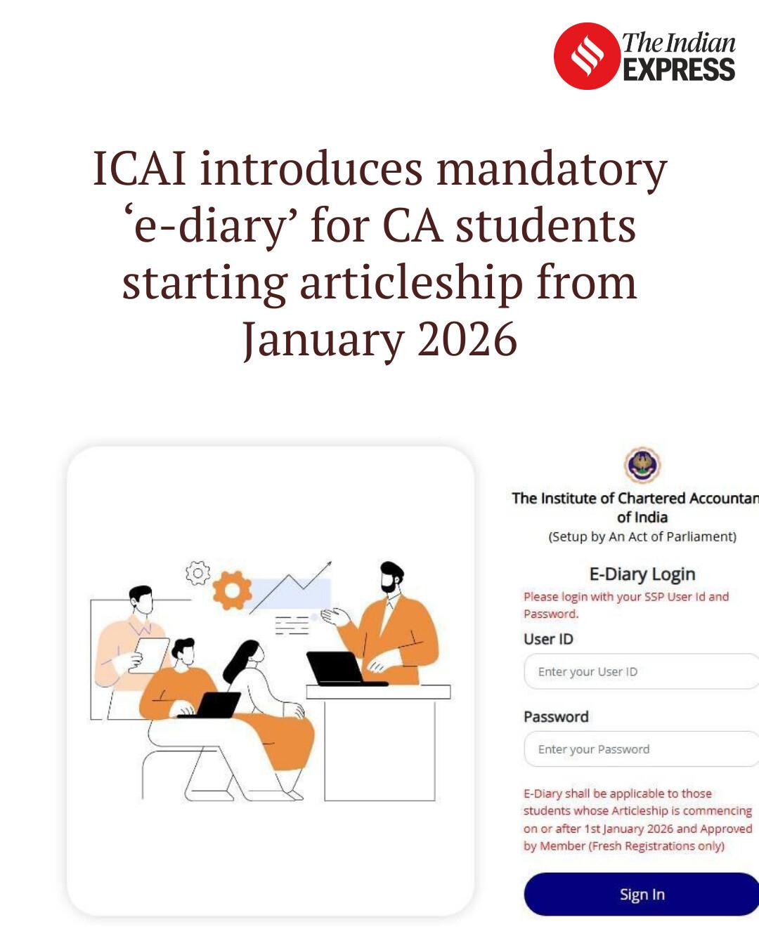 Indian - ICAI introduces mandatory ‘e-diary’ for CA students starting ...