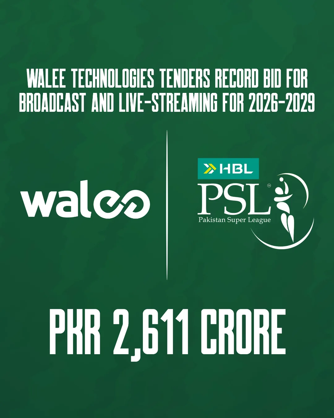 Record Bid for HBL PSL Broadcast... - Pakistan Super League | Facebook
