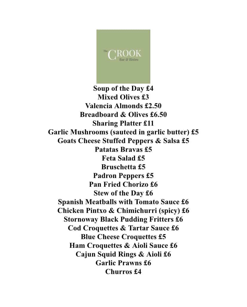 Our updated menu now includes a... - The Crook Bar & Bistro | Facebook