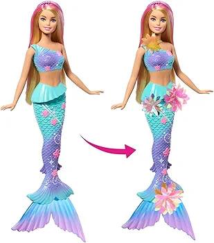 Barbie -Poupées Sirenes Avec Cheveux Et Nageoire Colorés Et Serre-Tete Hrr05 pas cher