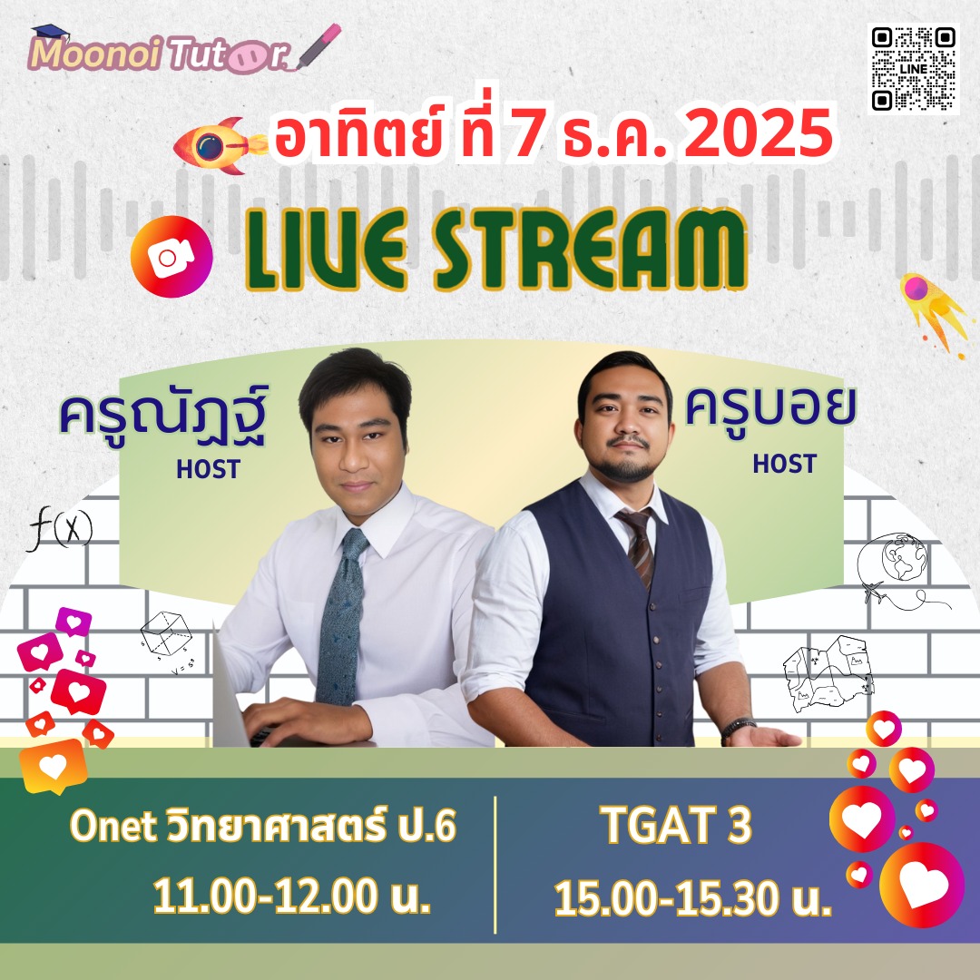 กวดวิชาหมูน้อย - วันนี้มาพบกับไลฟ์สด Onet วิทยาศาสตร์ ป.6 โดยครูณัฏฐ์ ...