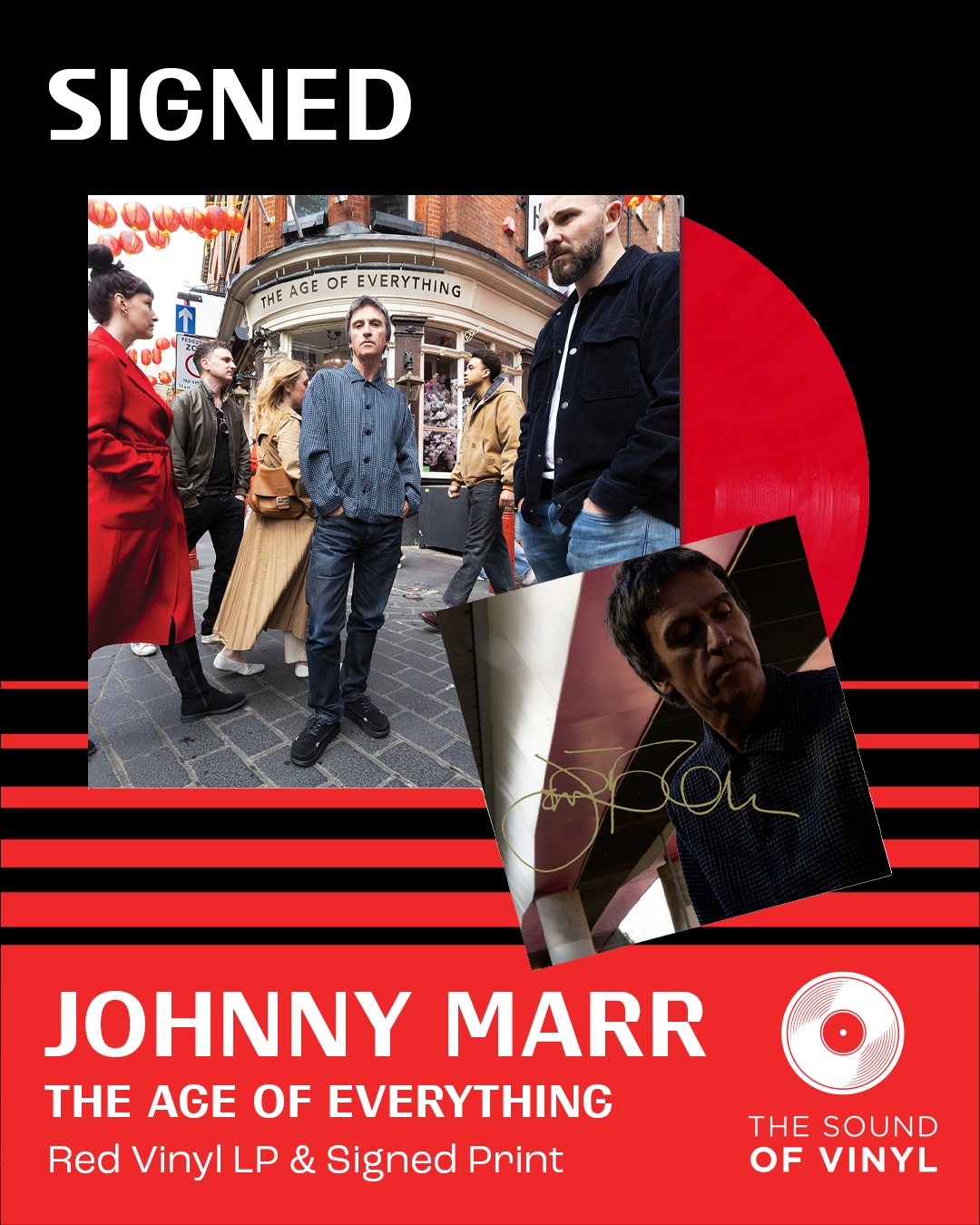 SIGNED! Johnny Marr - The Age of Everything: Red Vinyl LP & Signed
