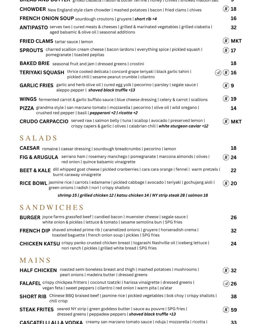 Rye Tavern - ️ NEW WINTER DINNER MENU ️ We are now... | Facebook