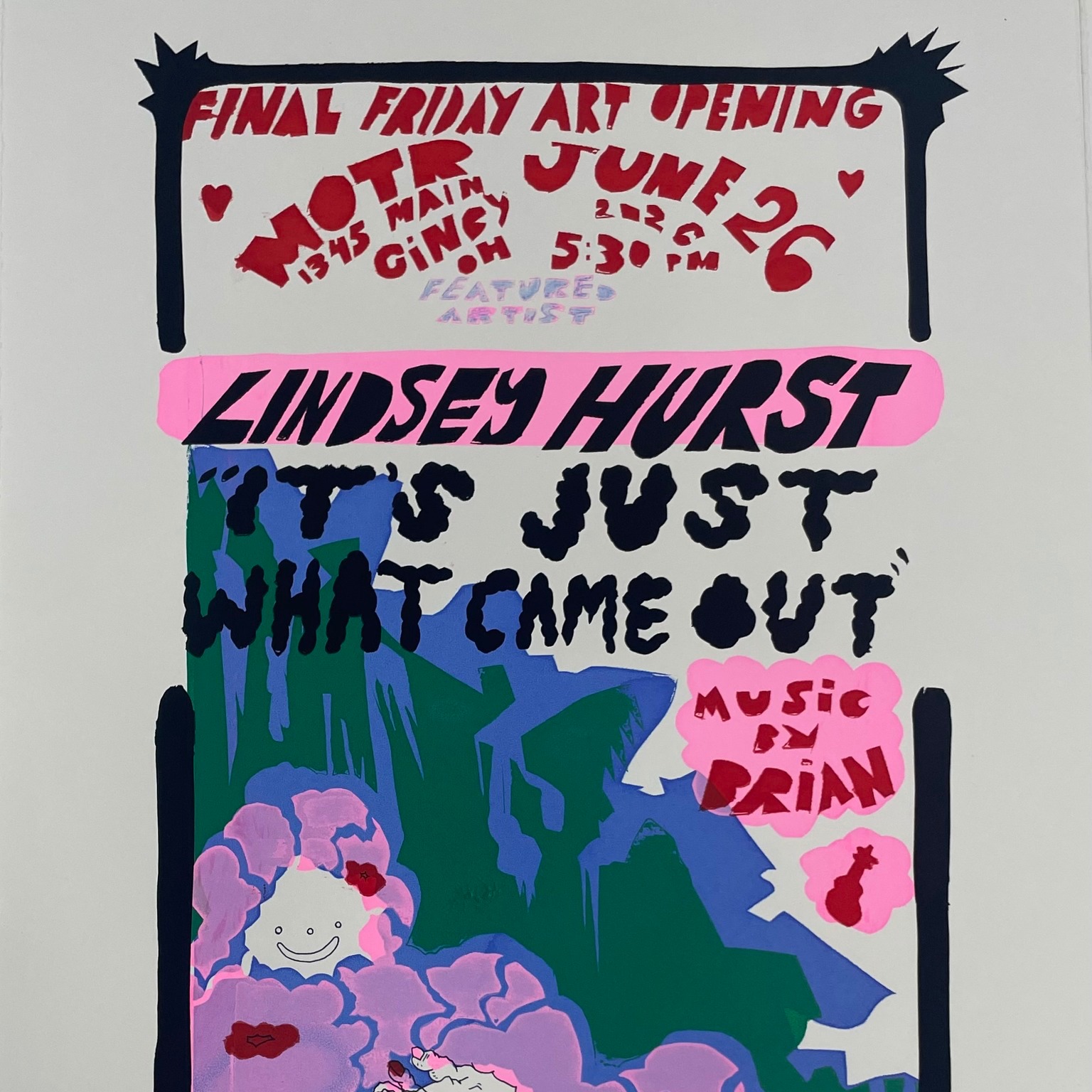 FINAL FRIDAY ART OPENING TODAY: Lindsey Hurst w/ music by Brian 
