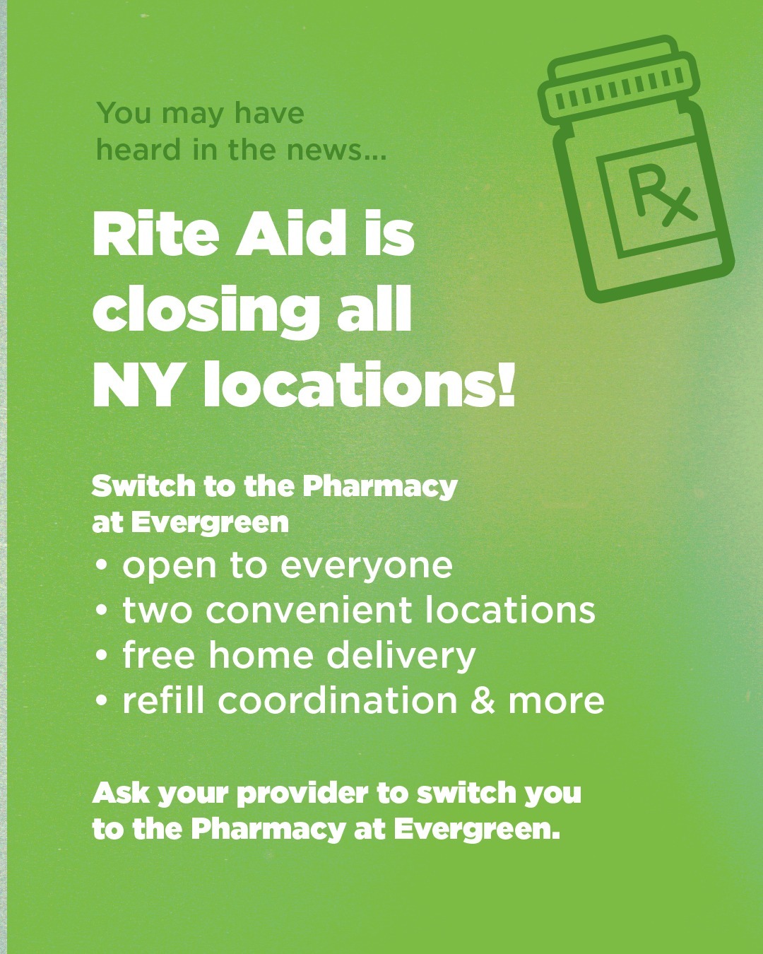 Evergreen - Rite Aids across New York are closing their doors. Switch ...