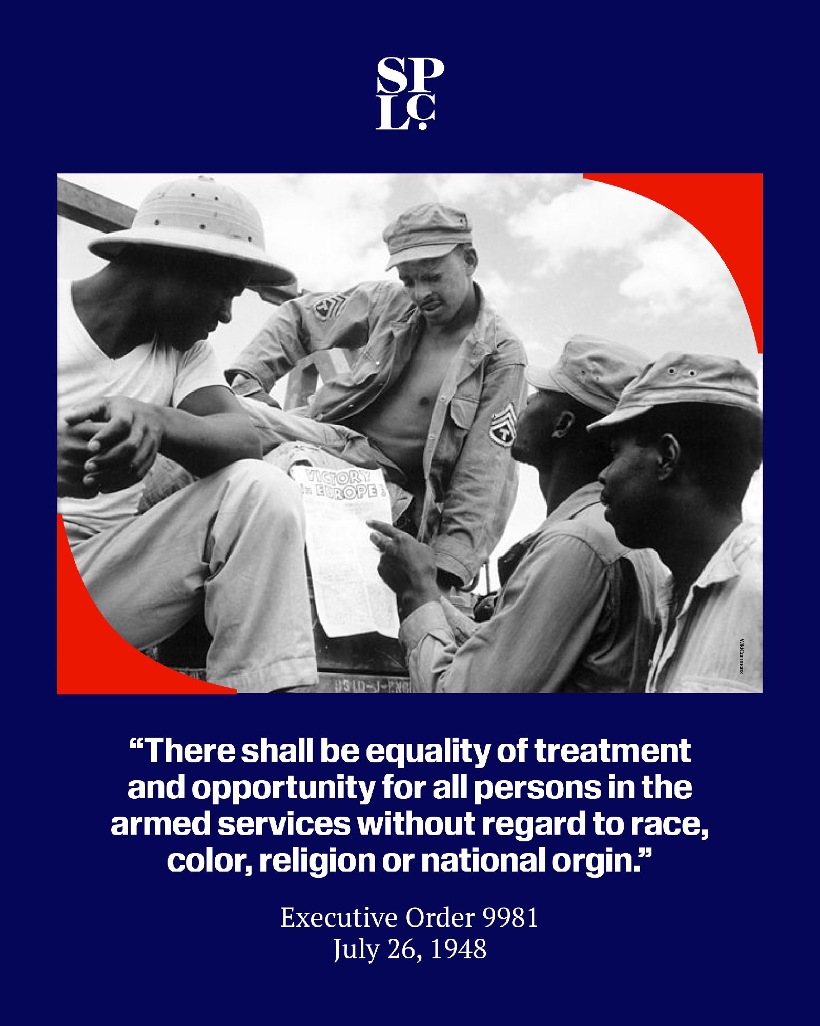 OTD in 1948, Executive Order 9981 officially ended racial